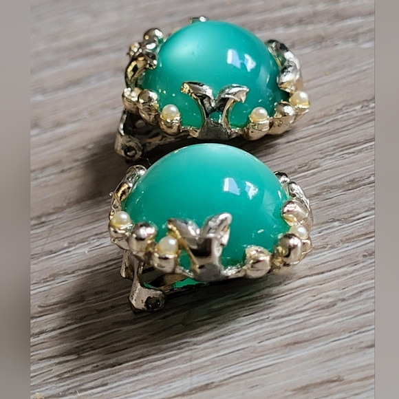 Gorgeous green moonstone earrings - Picture 7 of 11
